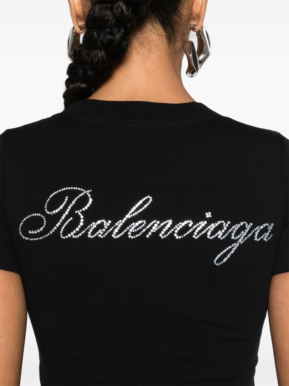 Balenciaga Handwritten rhinestone-embellished T-shirt Women