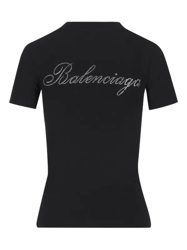 Balenciaga Handwritten ラインストーン Tシャツ | ブラック | FARFETCH JP