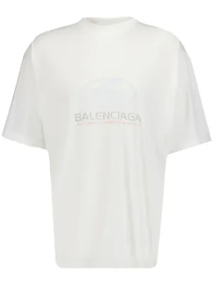 Balenciaga embroidered-logo Cotton T-shirt | White | FARFETCH