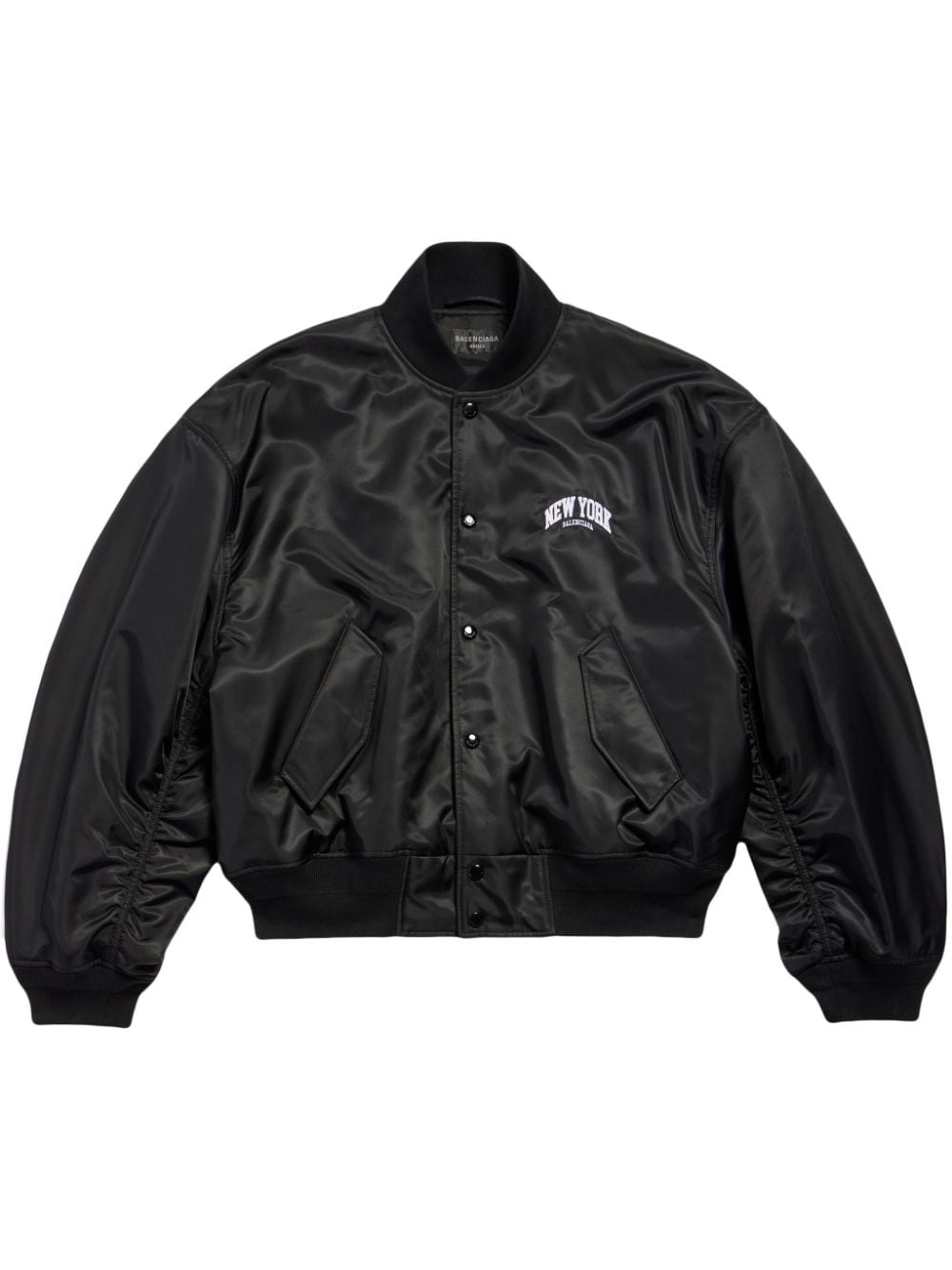 Balenciaga Paris Oversized Bomber Jacket In Black