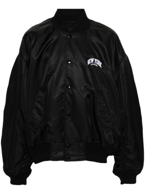 Balenciaga New York-embroidery bomber jacket