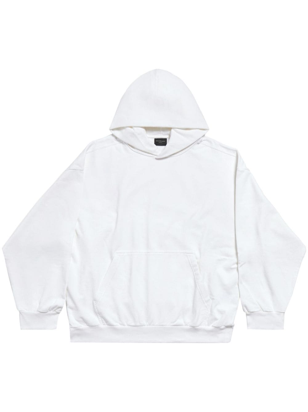 Balenciaga Logo-print Cotton Hoodie In Weiss
