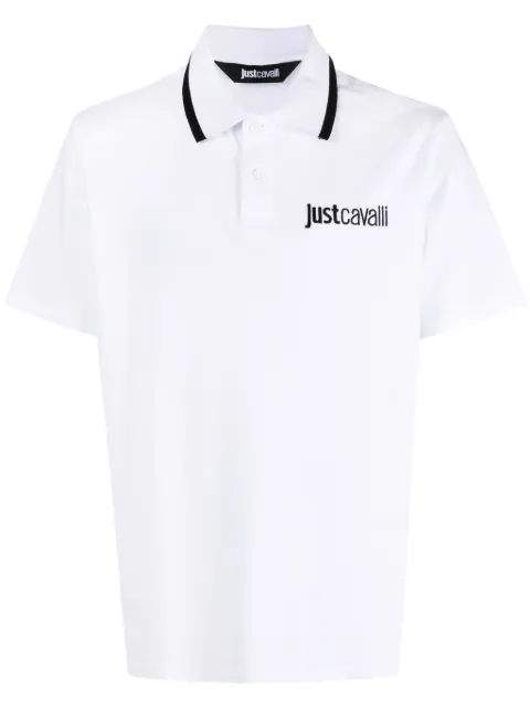 Just Cavalli logo-embroidered cotton polo shirt 