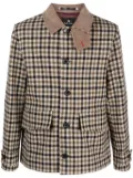 PS Paul Smith checked wool shirt jacket - Neutrals