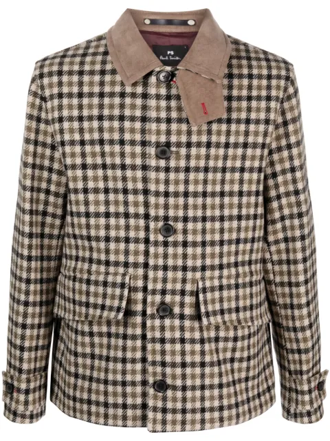 PS Paul Smith checked wool shirt jacket