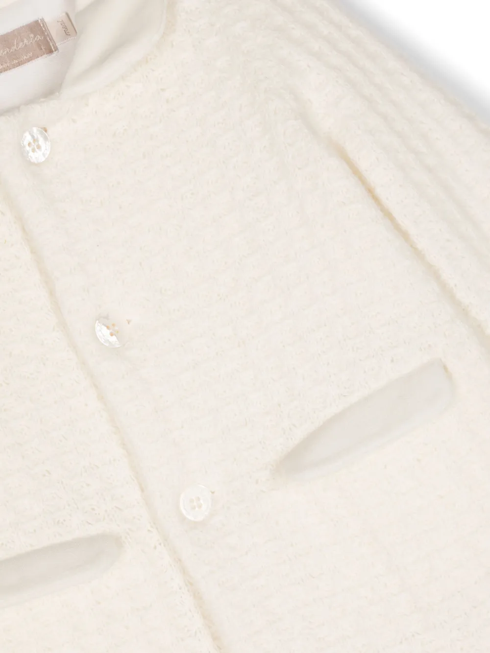 Shop La Stupenderia Textured-finish Cotton-blend Coat In White