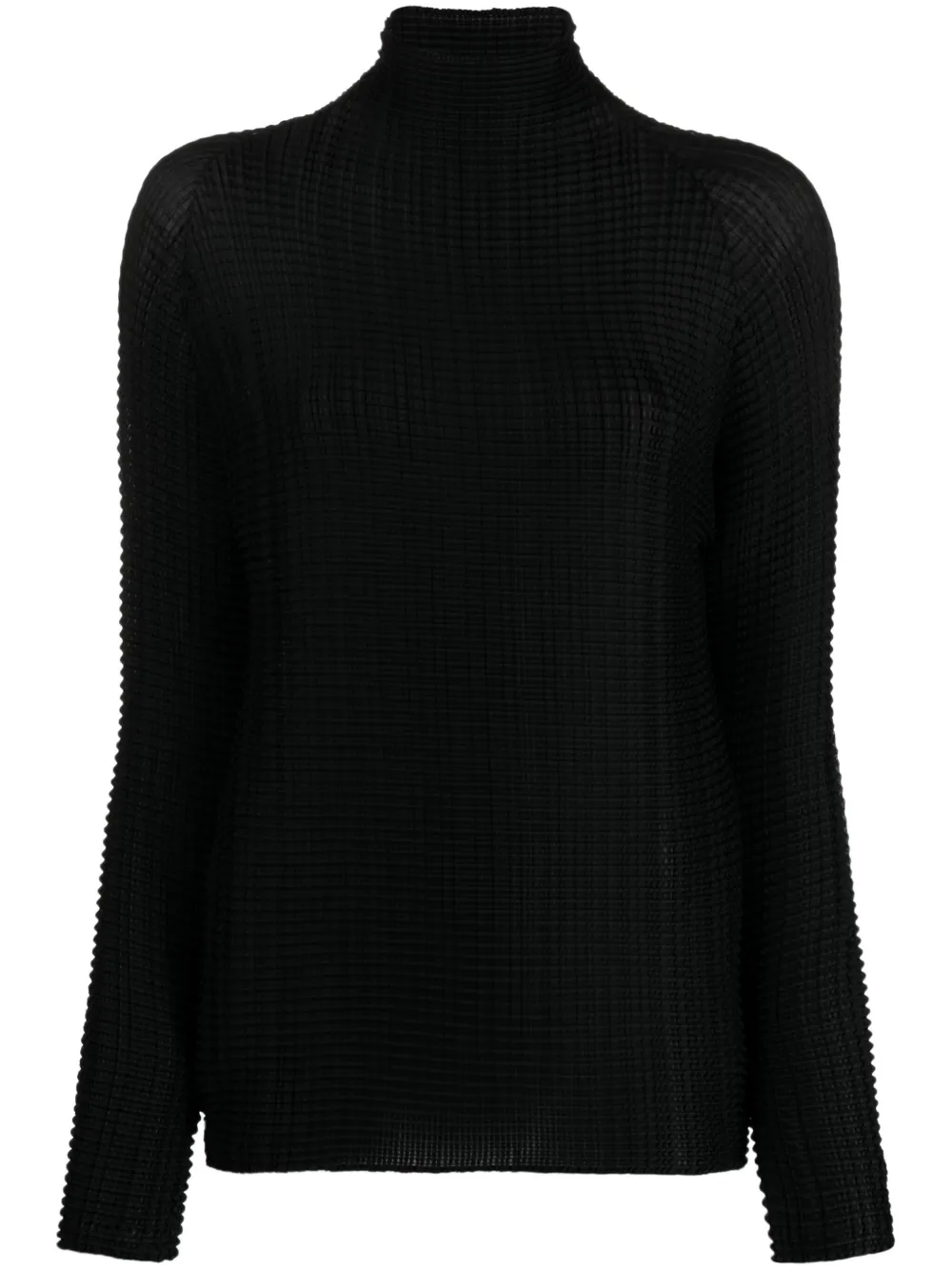 ISSEY MIYAKE HIGH-NECK LONG-SLEEVE TOP