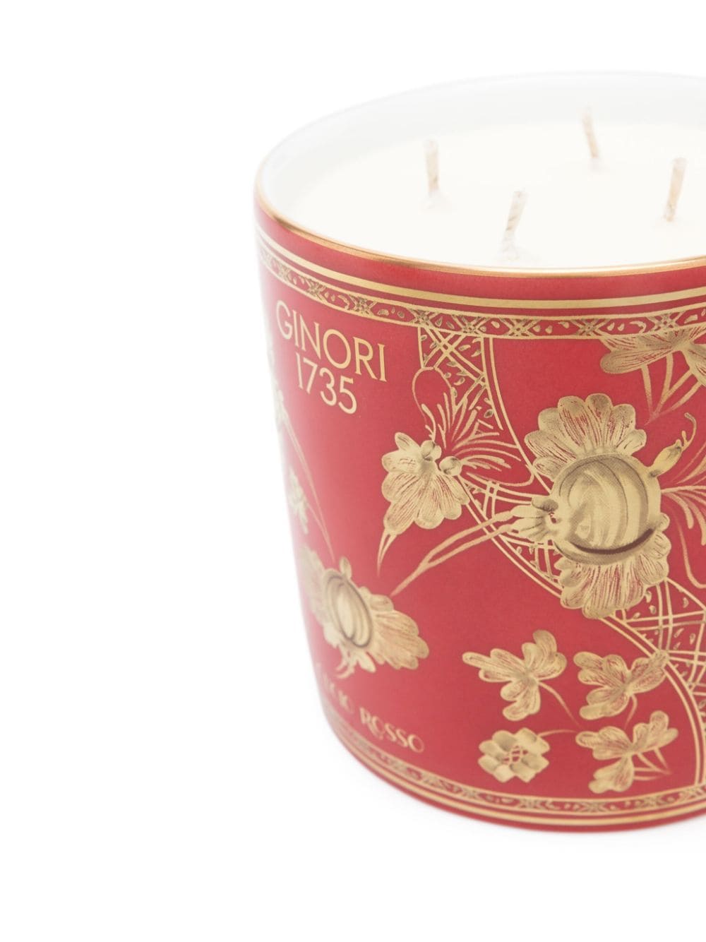 Shop Ginori 1735 Large Porcelain Scented Candle (700g) In Red
