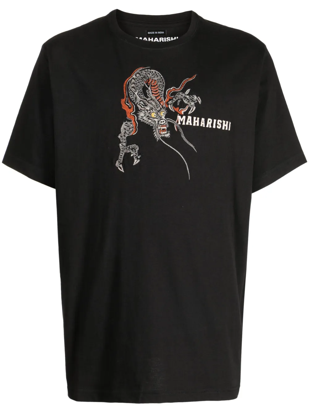 Maharishi Katoenen T-shirt met logoprint Zwart