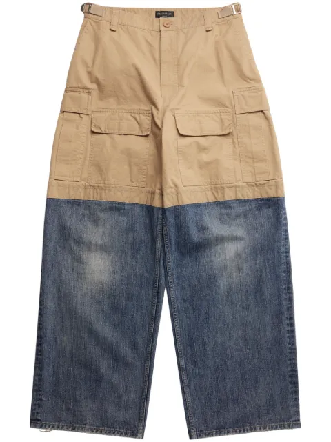 Balenciaga layered-design cotton wide-leg trousers Men