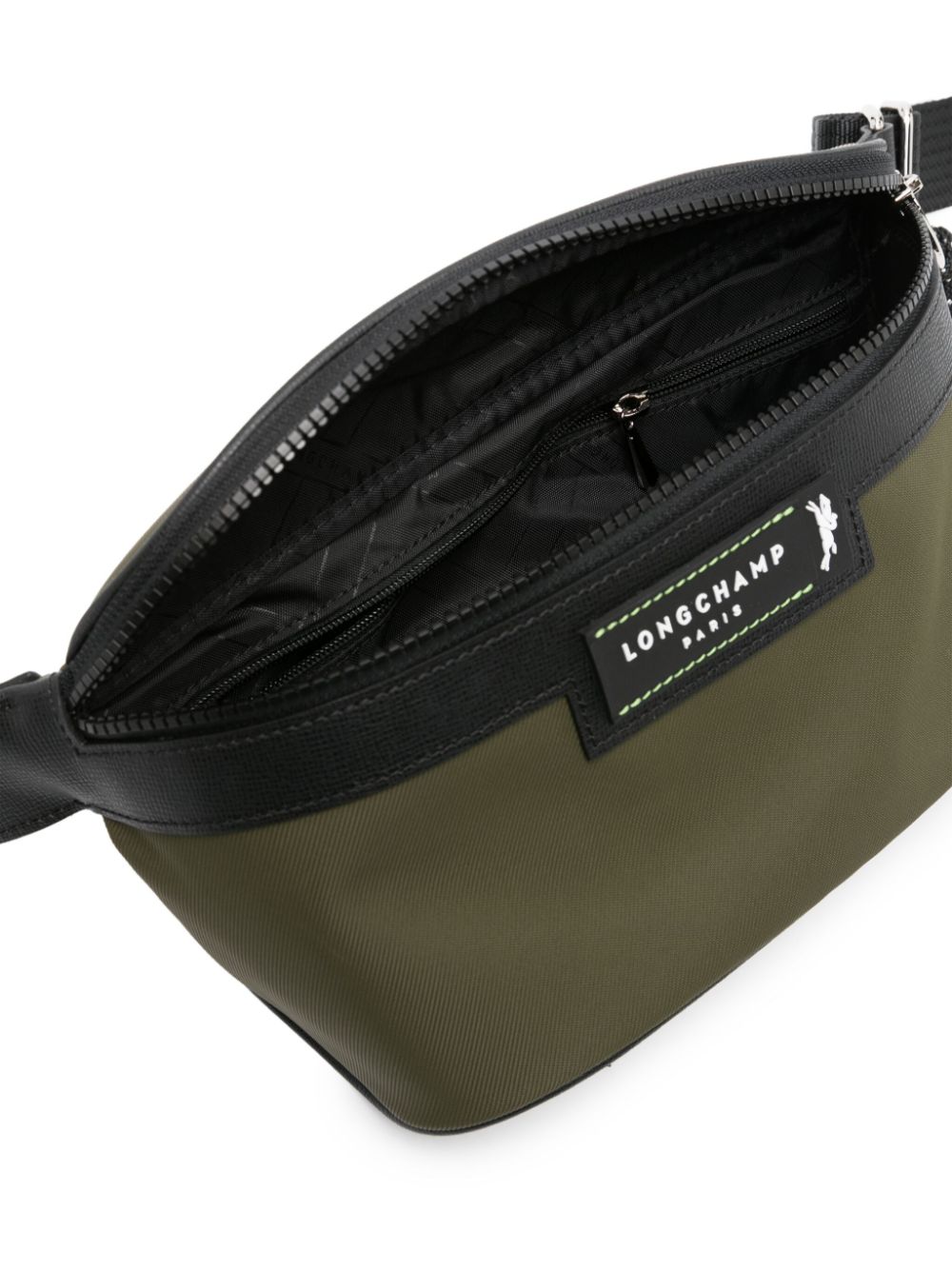 Shop Longchamp X Econyl Medium Le Pliage Energy Canvas Belt Bag In Green