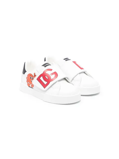 Dolce & Gabbana Kids sneakers med burrelukning og basketball-tryk