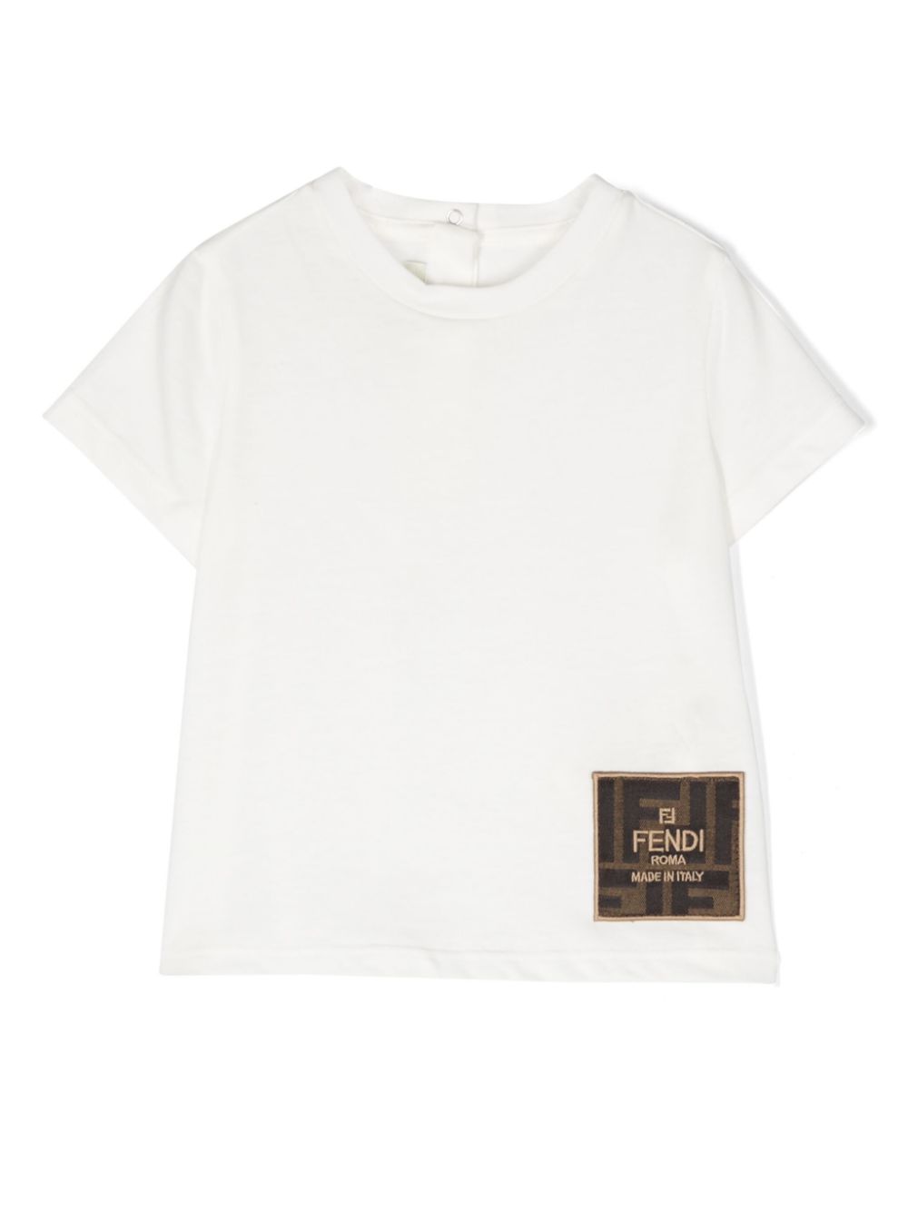 Fendi Babies' Logo-appliqué Cotton T-shirt In White