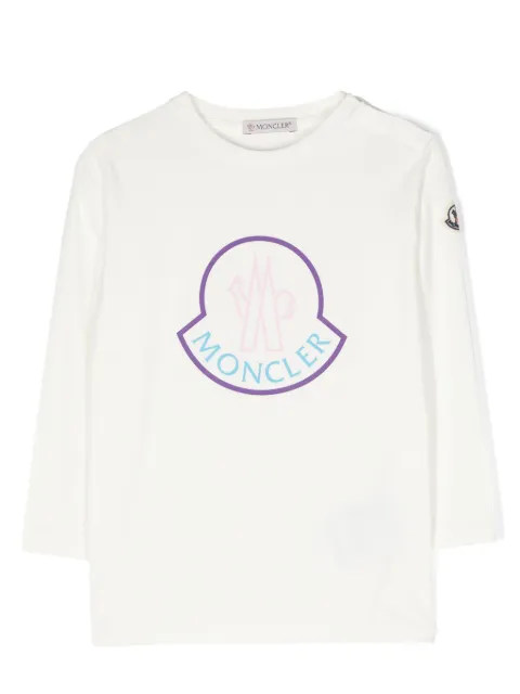 Moncler Enfant playera manga larga con logo estampado