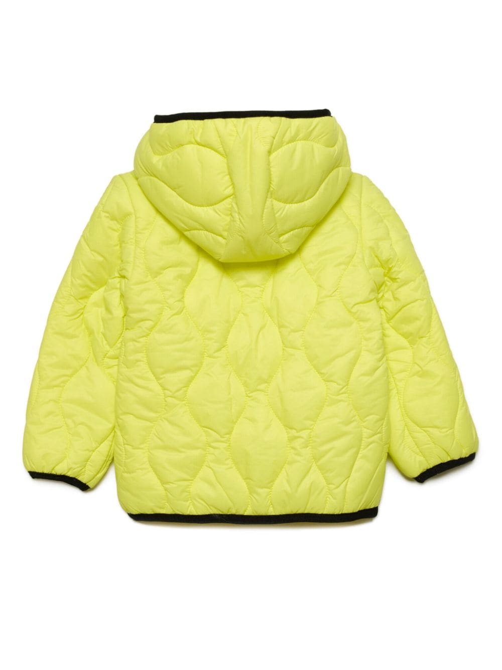Shop Diesel Logo-appliqué Hooded Padded Jacket In Yellow