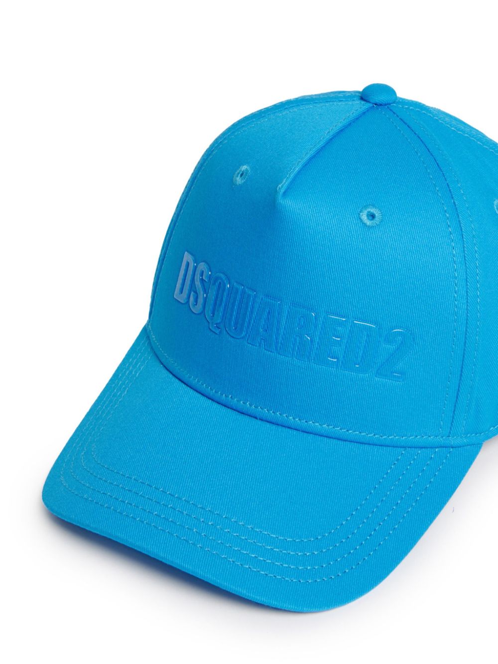 Shop Dsquared2 Rubberised Logo Cotton Cap In Blue