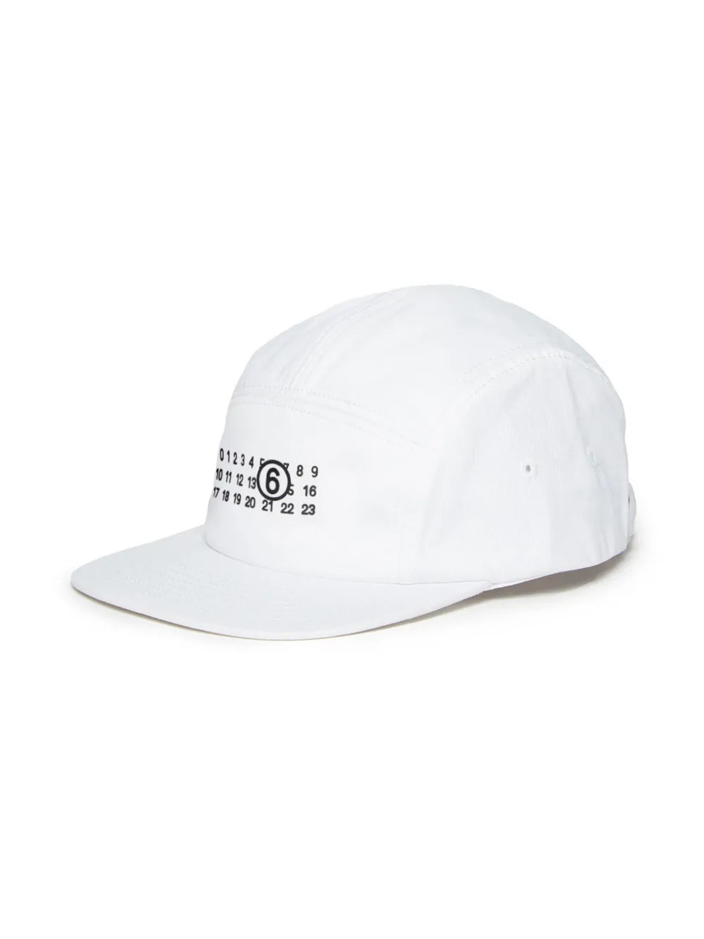 MM6 Maison Margiela Kids Numbers-motif cotton cap - White