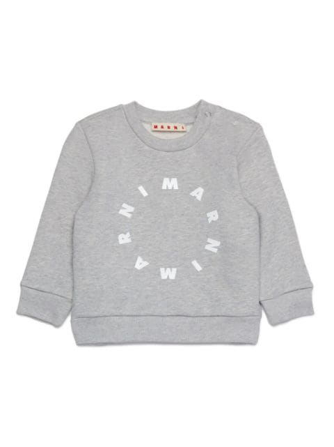 Marni Kids logo-print jersey sweatshirt