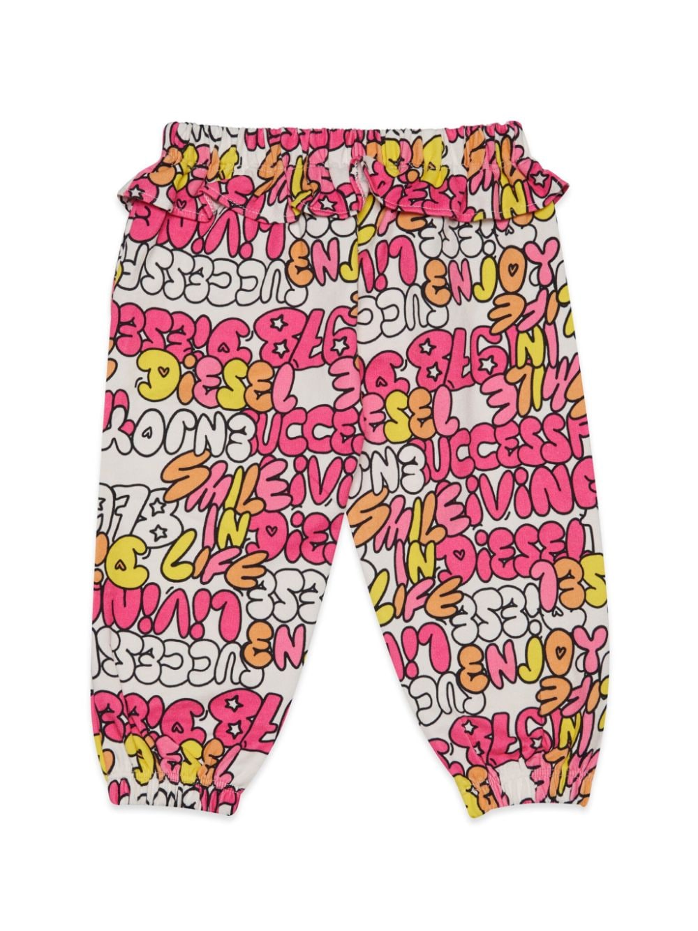 Shop Diesel Logo-print Cotton Track Pants In Pink