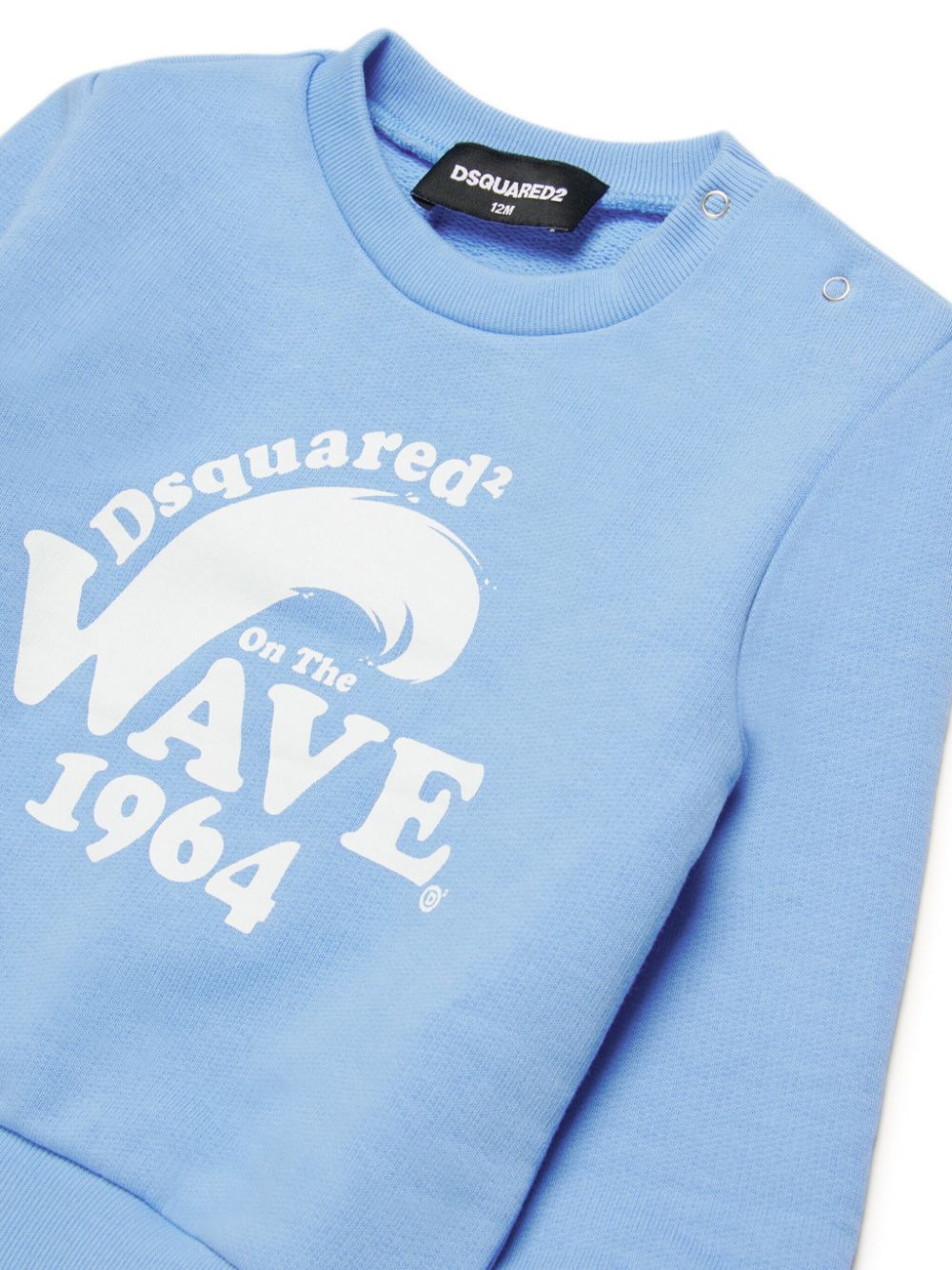 Shop Dsquared2 Wave-print Crew-neck Sweatshirt In Blau