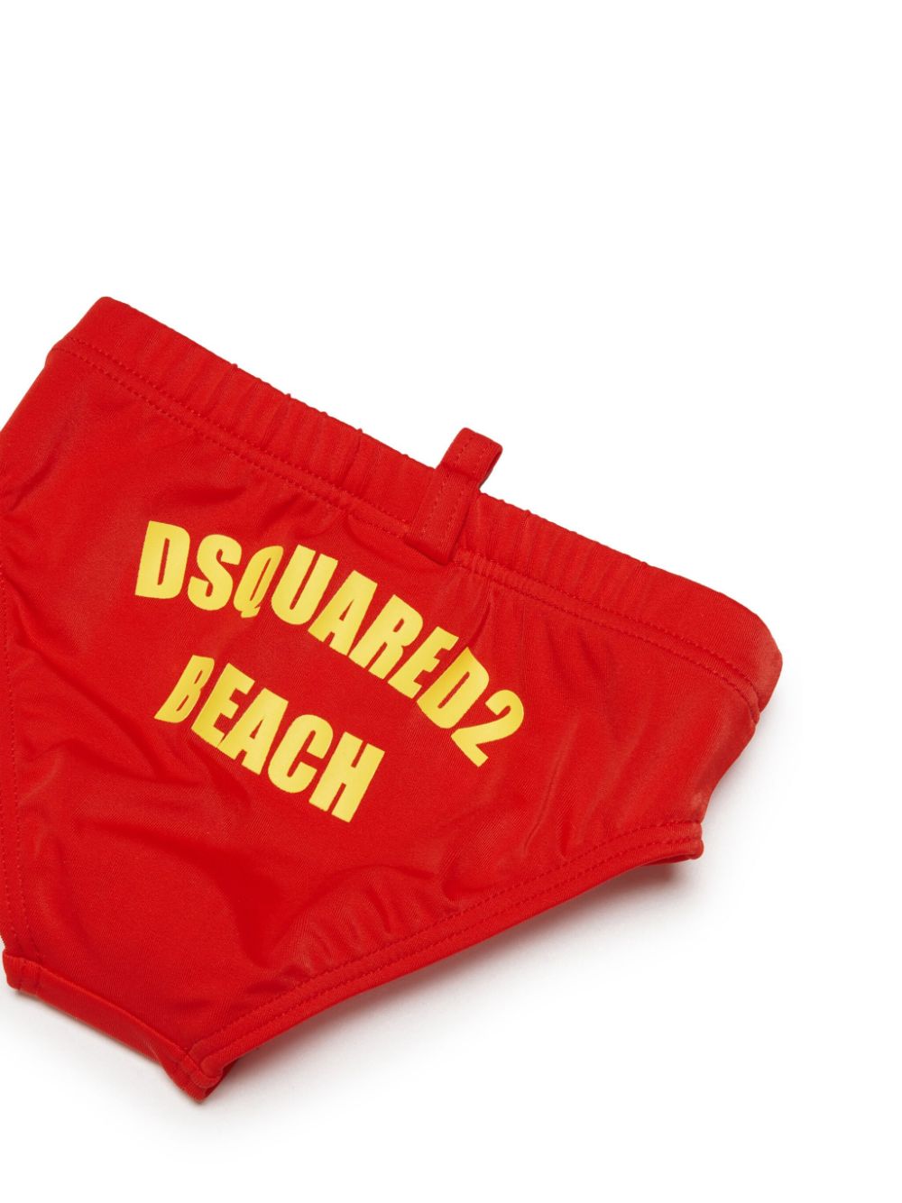 Shop Dsquared2 Logo-print Elasticated-waistband Trunks In Red