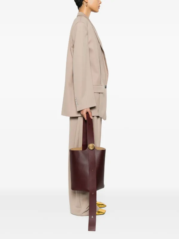 LOEWE Pebble Leather Bucket Bag | Red | FARFETCH