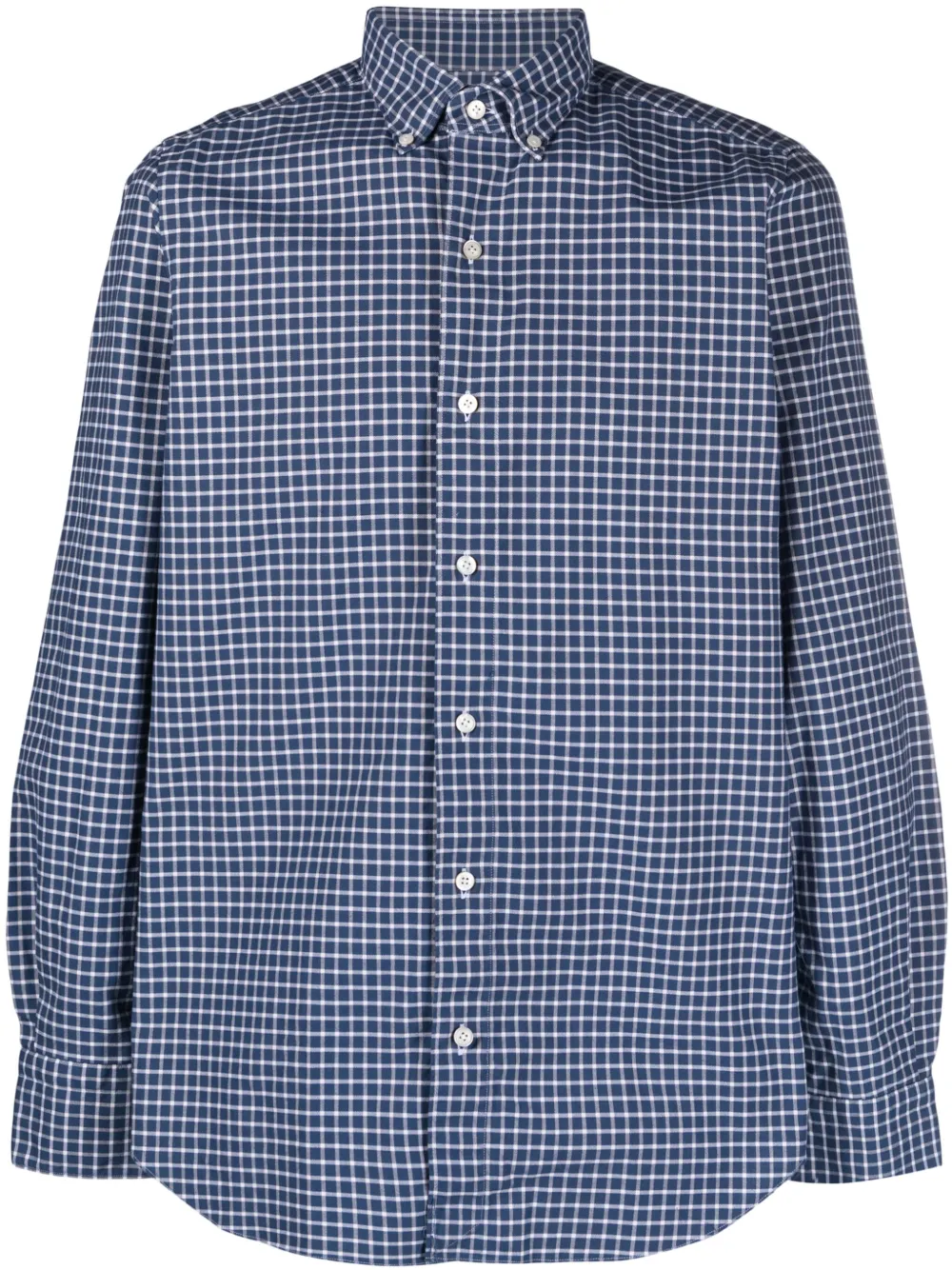 Finamore 1925 Napoli Plaid-check Cotton Shirt In Blue