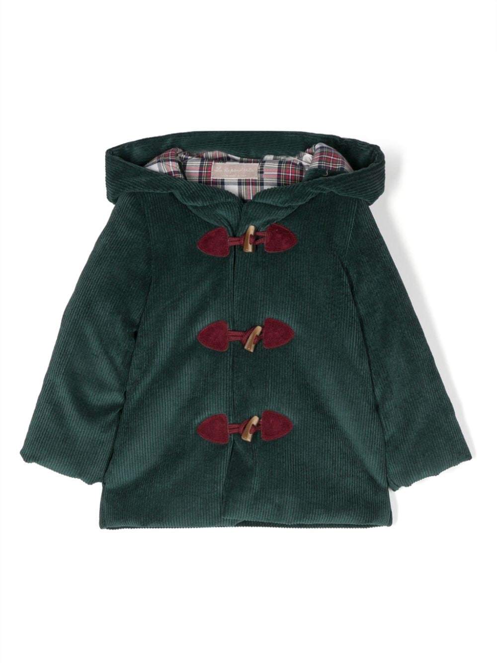 La Stupenderia Babies' Corduroy Cotton-blend Duffle Coat In Green