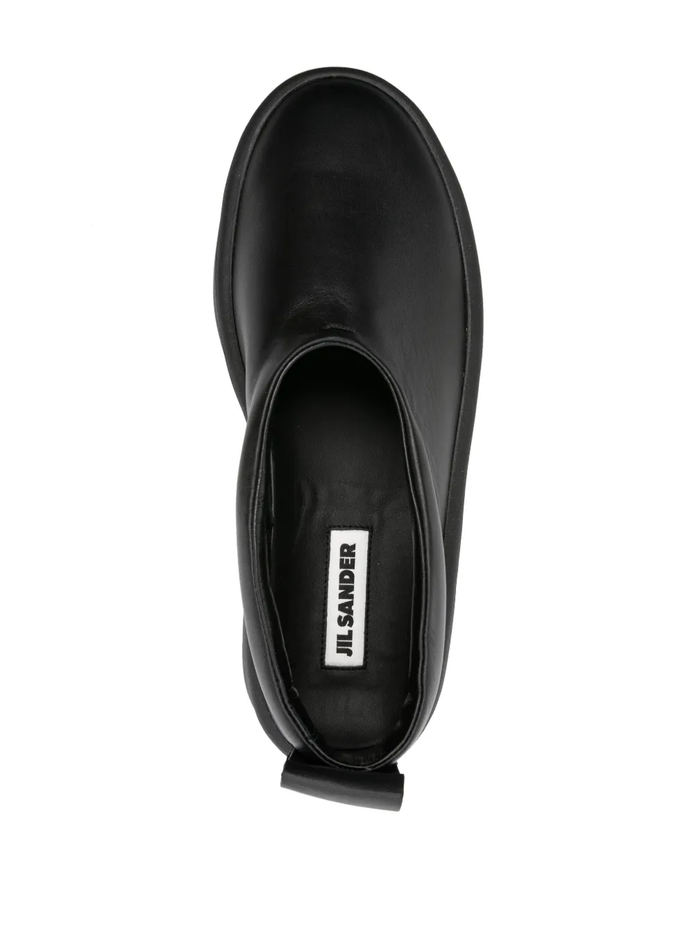 Jil Sander Leren loafers Zwart