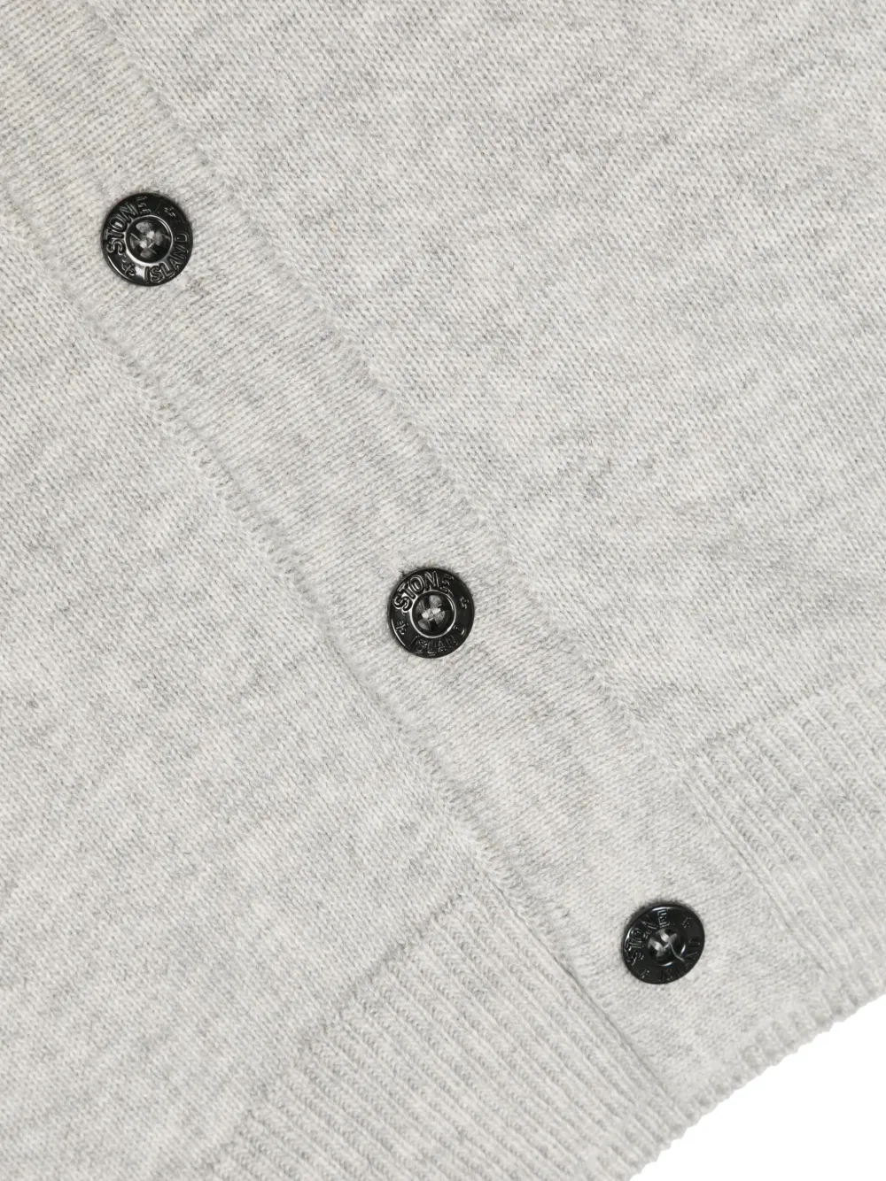 Stone Island Compass-badge V-neck Cardigan In Gray