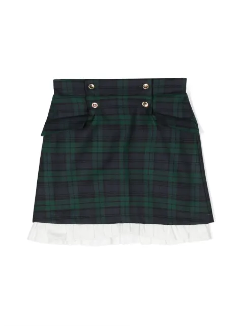 La Stupenderia check-pattern cotton skirt 