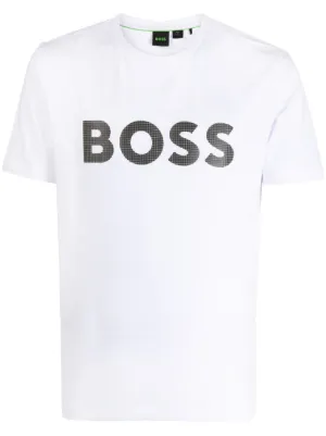 BOSS logo print crew neck T shirt Farfetch