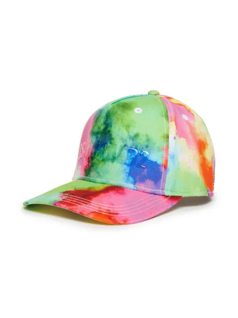 Dsquared2 Kids rubberised logo tie-dye cotton cap