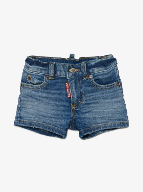 DSQUARED2 KIDS shorts de mezclilla con efecto lavado 