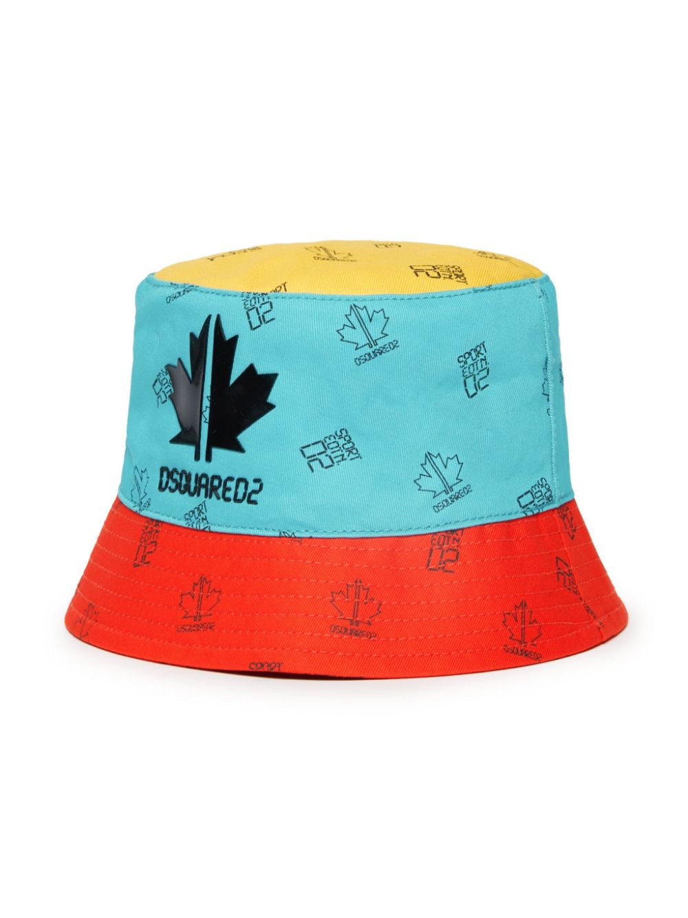 Dsquared2 Colour-block Cotton Bucket Hat In 蓝色