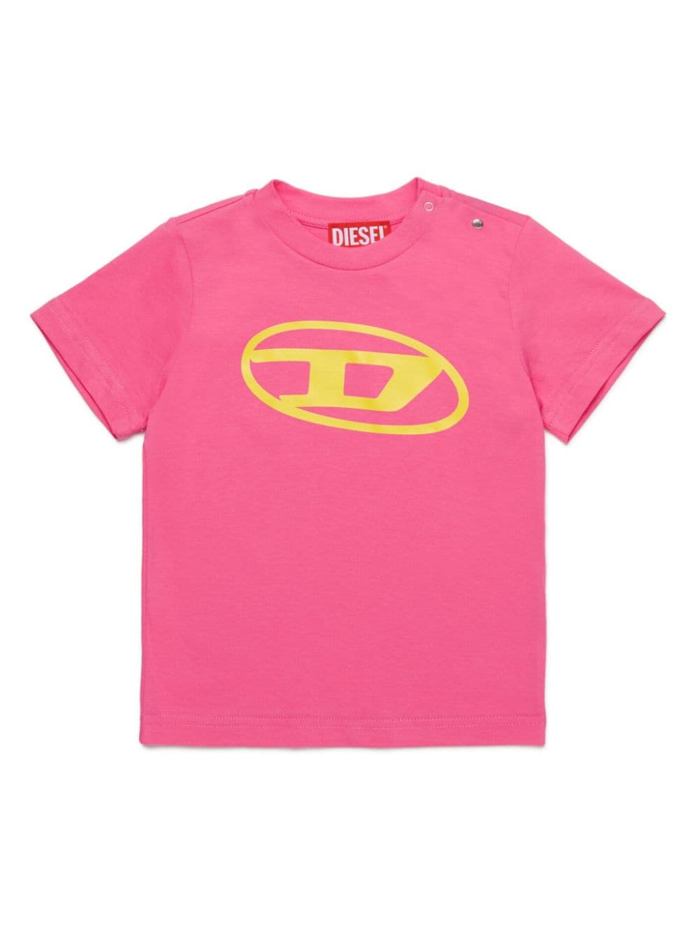 Diesel Logo-print Cotton T-shirt In 粉色