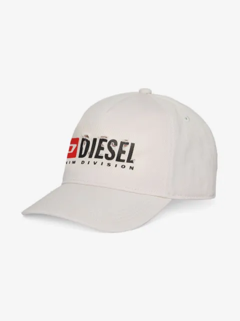 Diesel Kids distressed-effect logo-print cotton cap