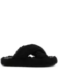 Apparis Biba teddy-fleece slides - Black