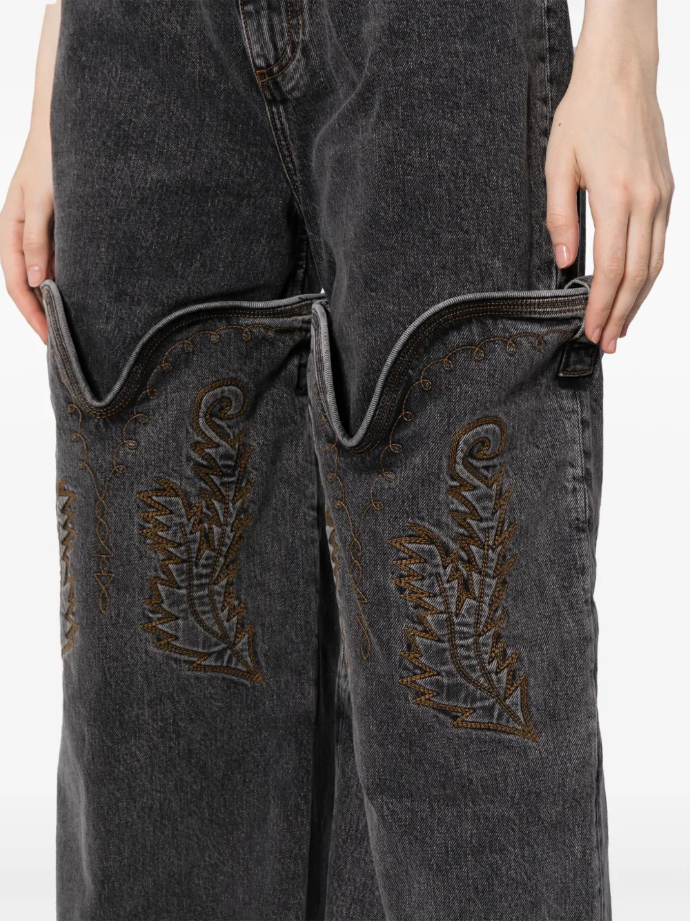 Y Project Cowboy High Cuff jeans Zwart