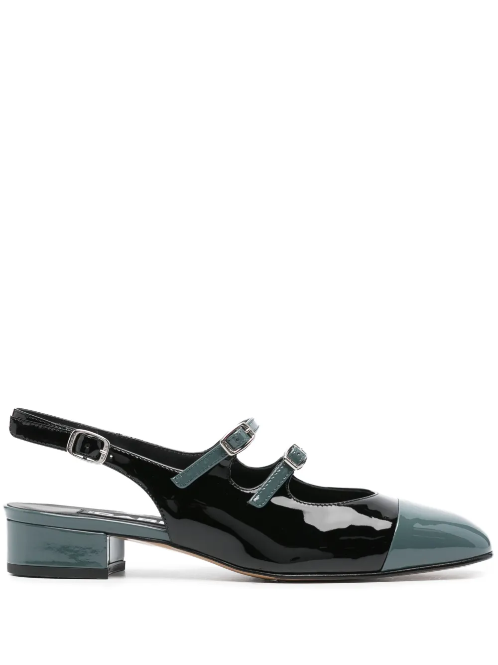 Peche patent-leather slingback pumps