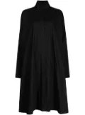 Rundholz mock-neck column midi shirtdress - Black