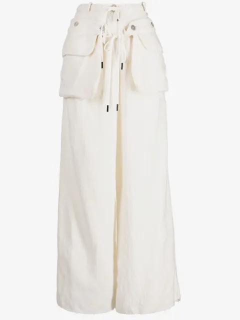 Masnada detachable-belt wide-leg trousers