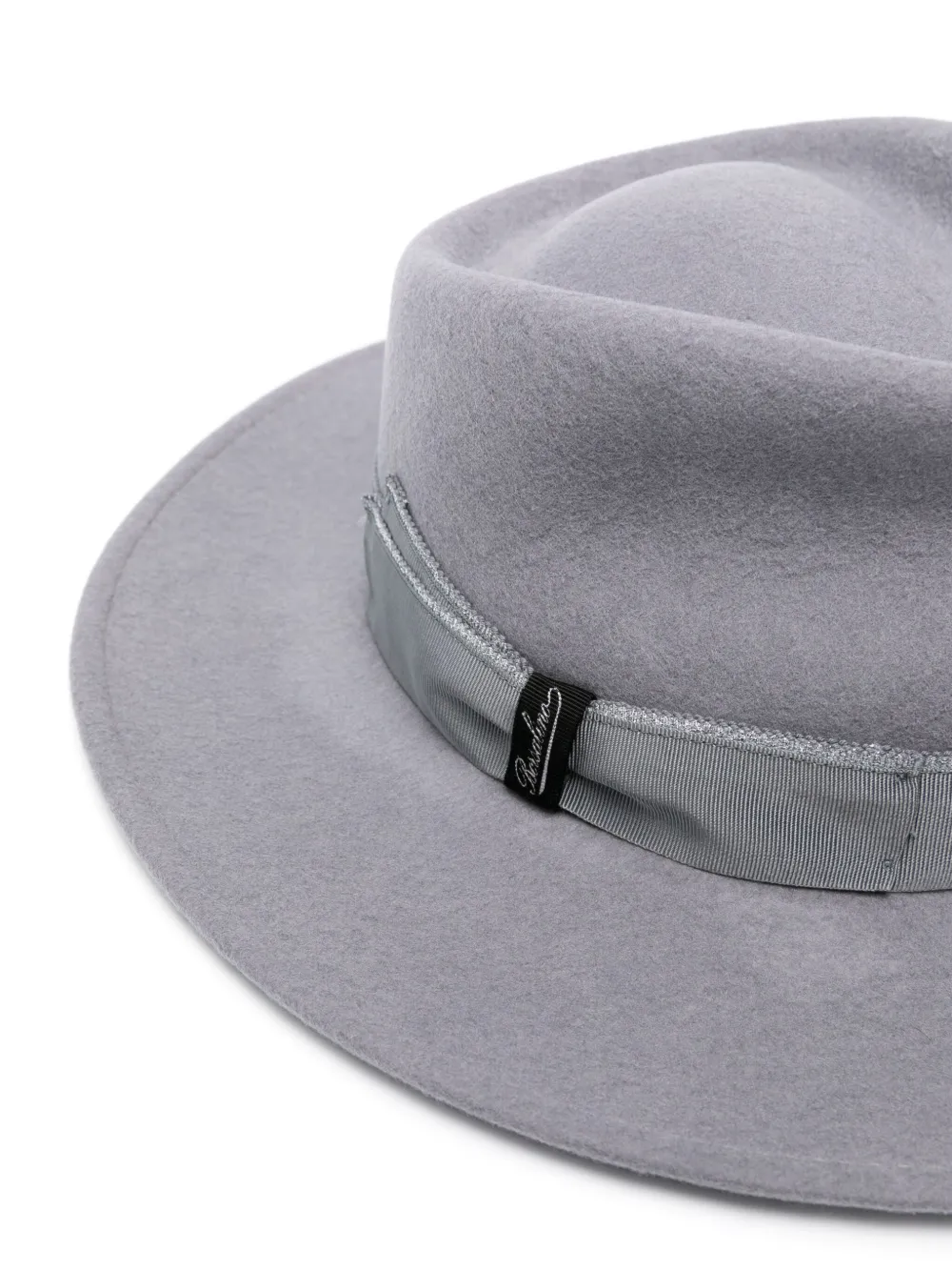 Borsalino logo ribbon-trim wool fedora hat - Grijs