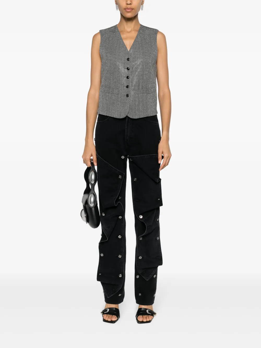 Alexander Wang Gilet met V-hals en knopen - Grijs