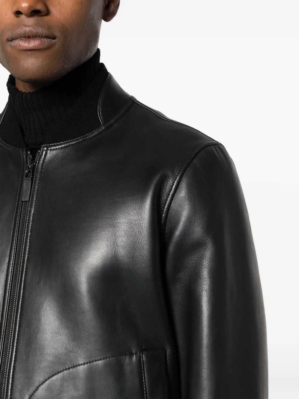 Armani emporio hot sale leather jacket