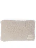 Miu Miu rectangular-shape shearling cushion - White