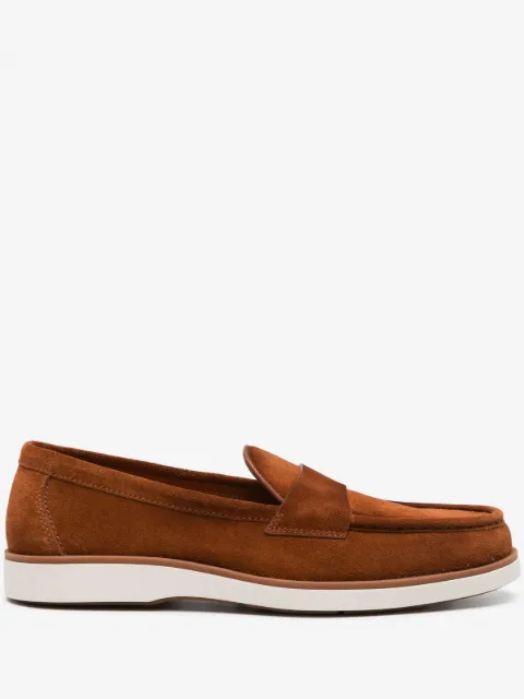 Santoni suede penny loafers