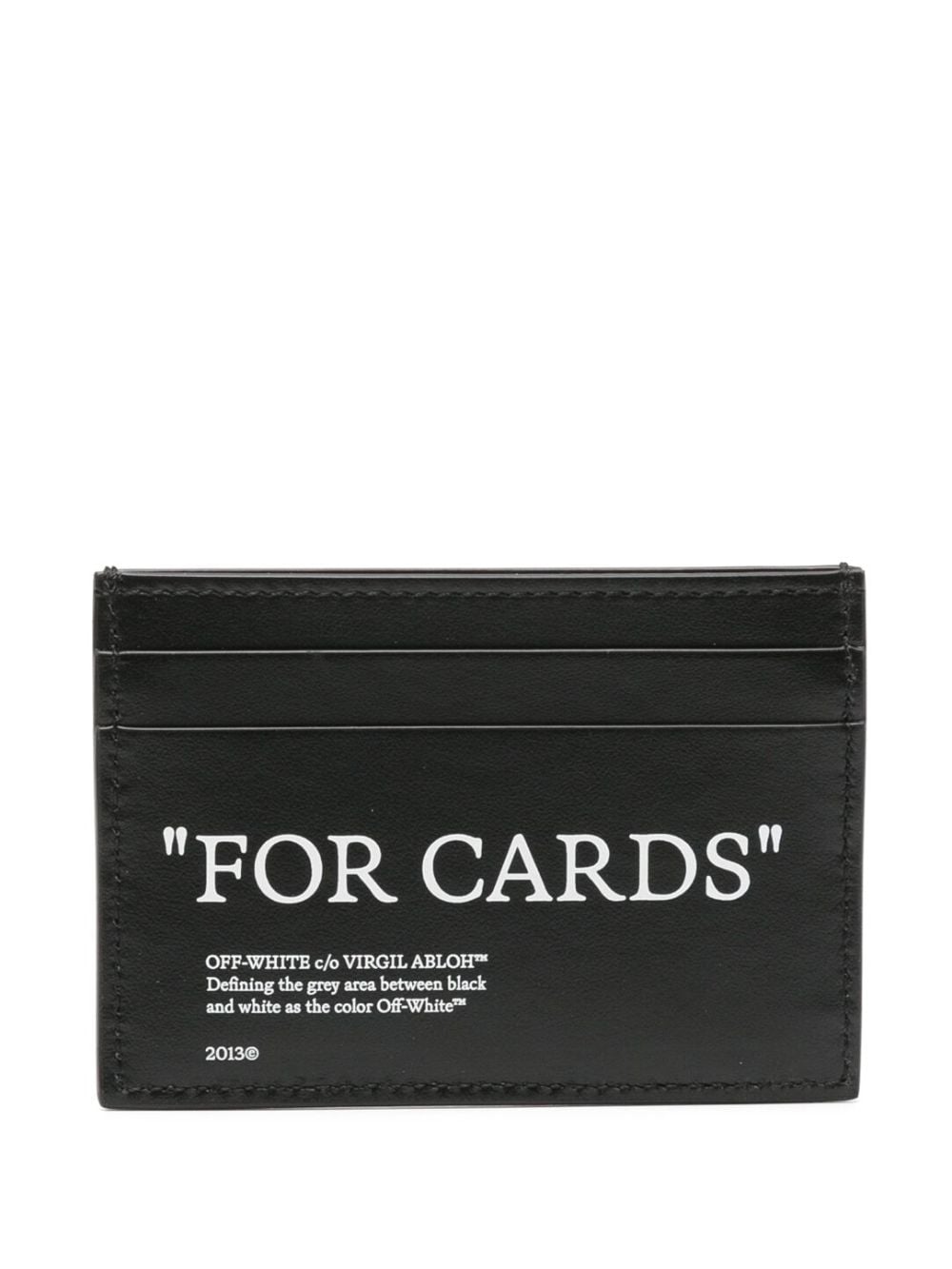 Shop Off-white Quote Bookish Leather Cardholder In Black