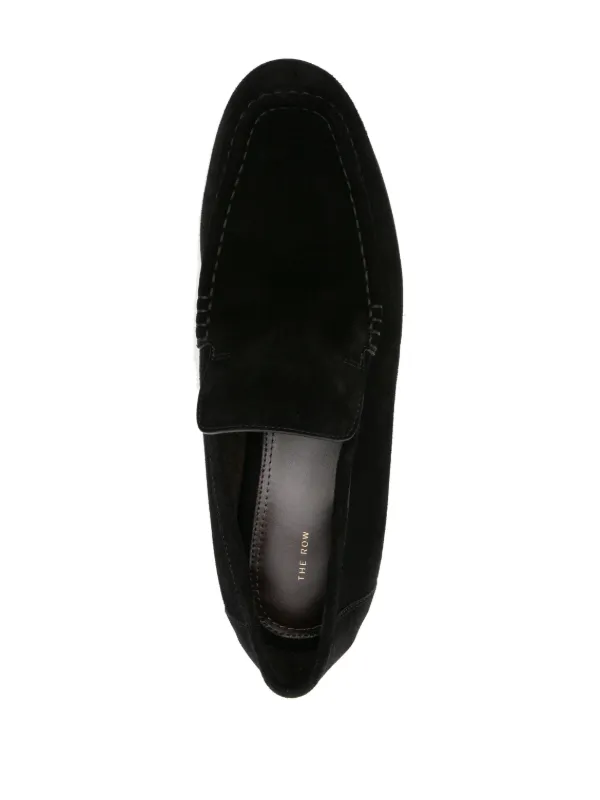 ローファー・オックスフォード The Row Black Suede Soft Loafers 22141669_52631888_600.jpg