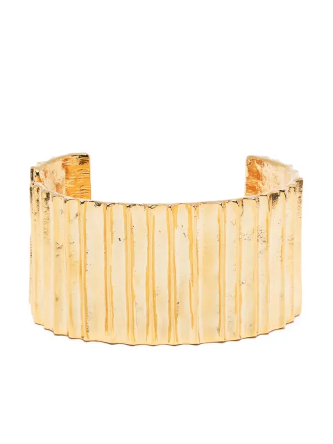 Kenneth Jay Lane ribbed open-cuff bracelet 